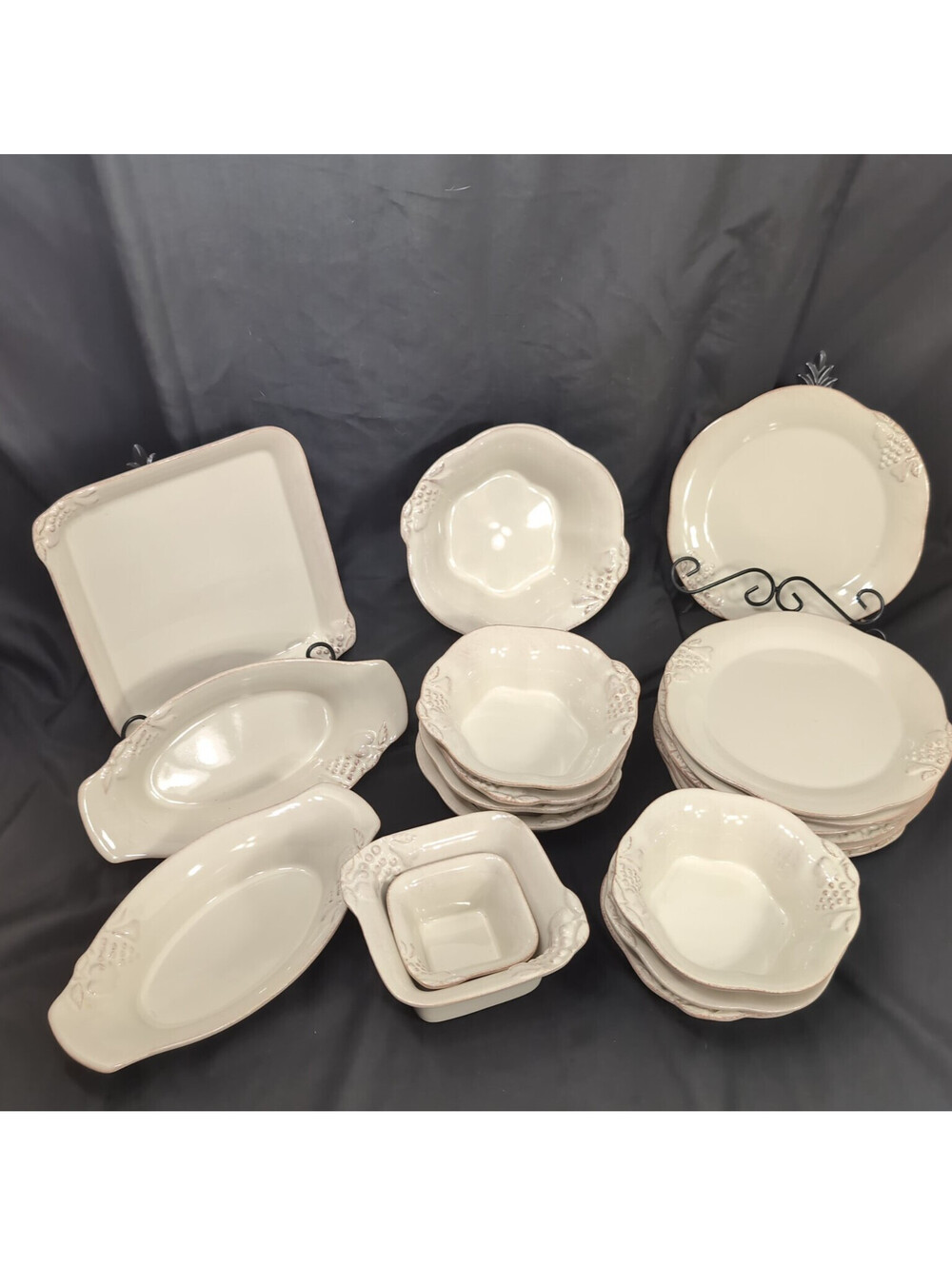 Casafina Madeira Harvest Vanilla Cream Stoneware 20 Pc Dinnerware Set Portugal